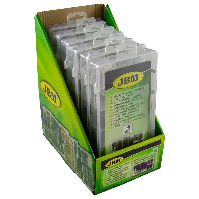 JBM (53350) Surtido de pasadores elásticos, 120 uds.