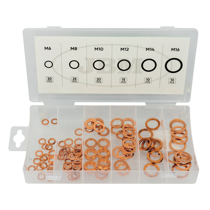 JBM (53353) Copper Washer Assortment 110pcs