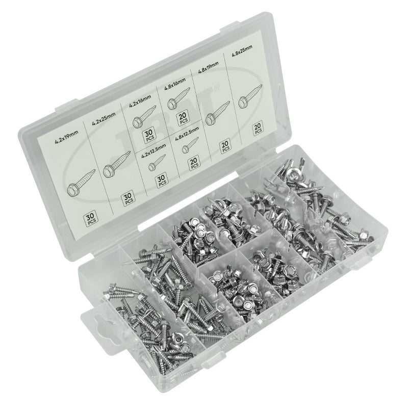 JBM (53354) Hex Head Drill Screw Assortment 200pcs