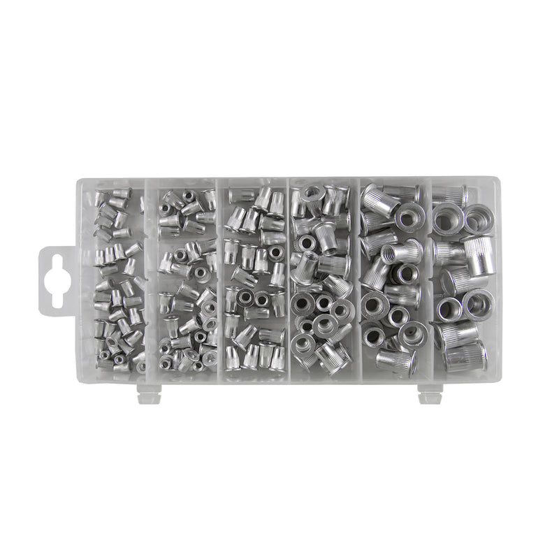 JBM (53361) Aluminium Knurled Rivet Nut Assortment 150pcs