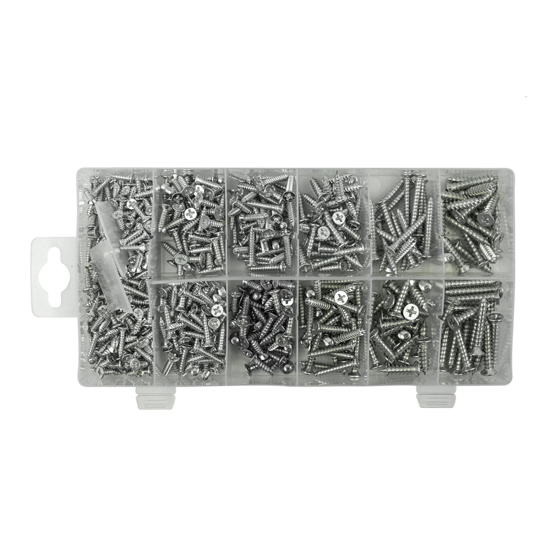 JBM (53369) Flat Head Self Tapping Screw Assortment 550pcs