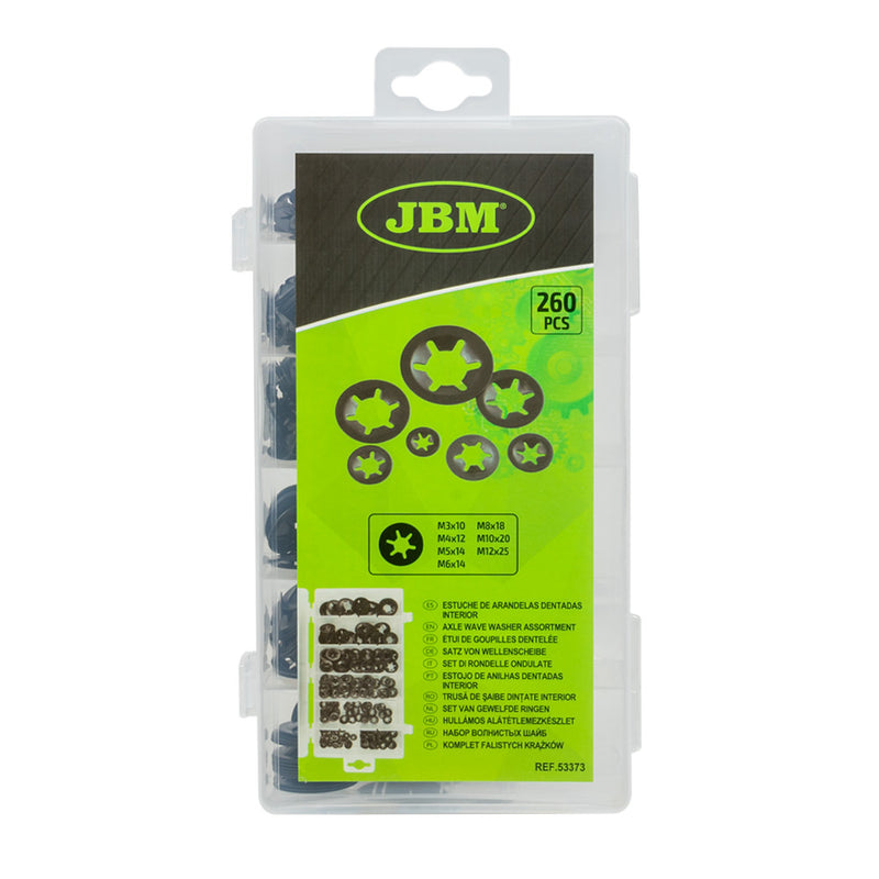 JBM (53373) Surtido de arandelas de seguridad Starlock 260 uds.