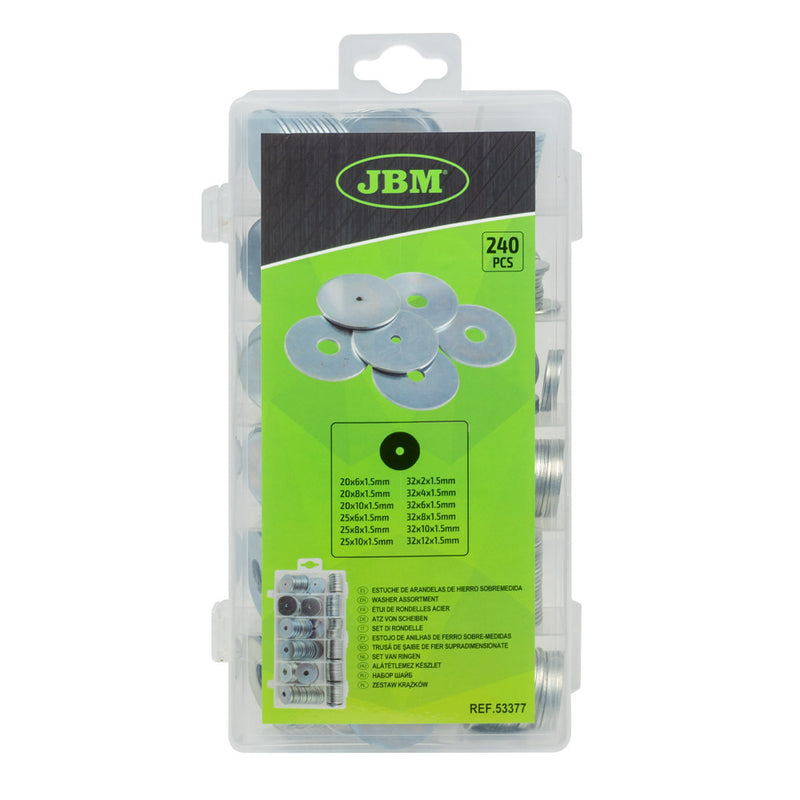Surtido de arandelas planas JBM (53377), 240 unidades