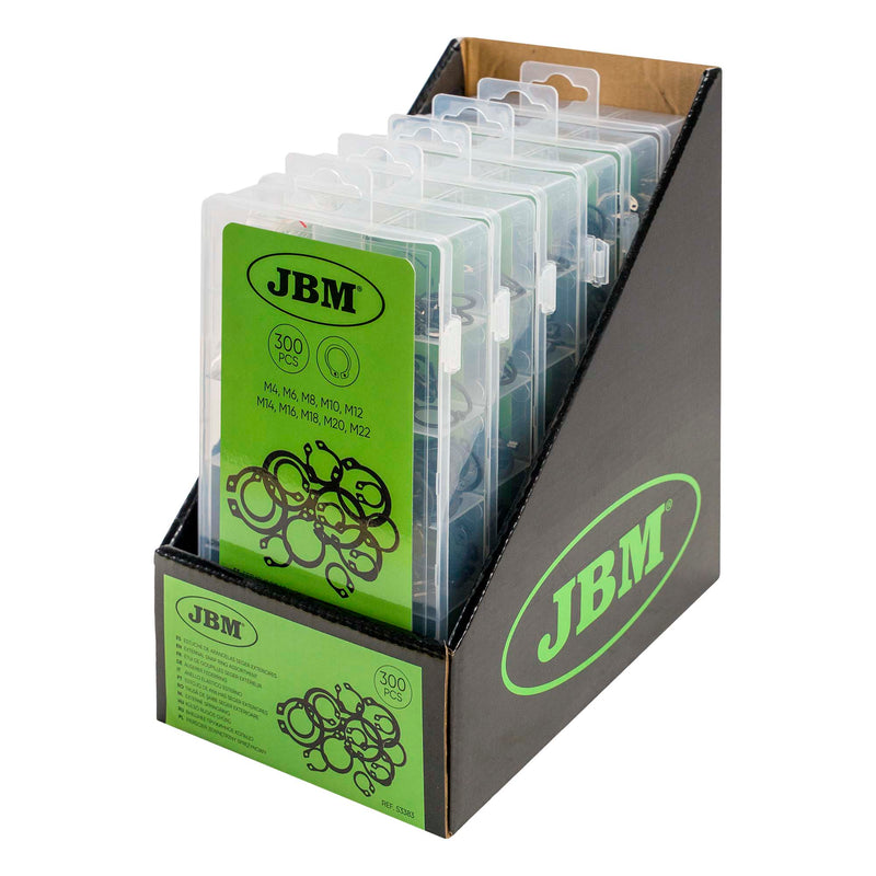 JBM (53383) Surtido de anillos de retención externos 300 uds.
