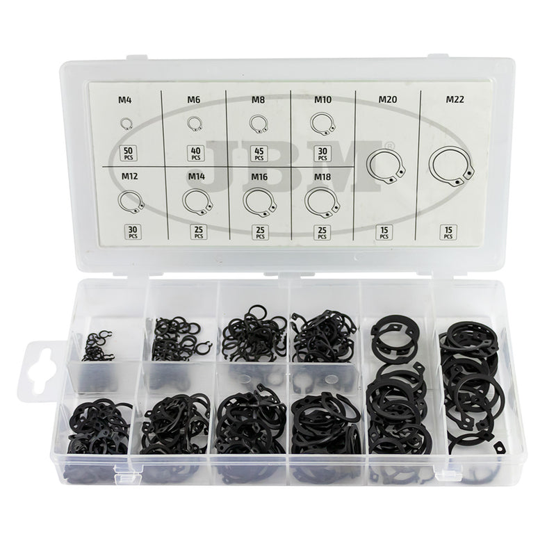 JBM (53383) Surtido de anillos de retención externos 300 uds.