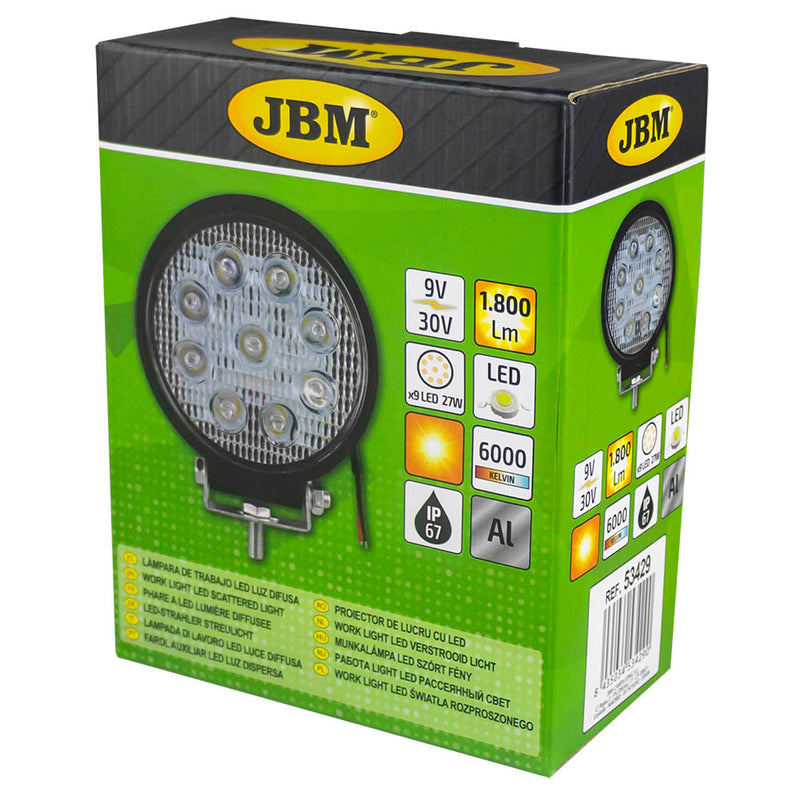 JBM (53429) Luz de trabalho LED de 1800lm - Redonda