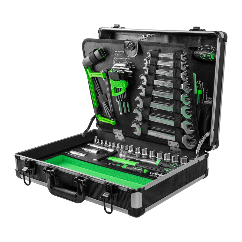 JBM (53444) 109-Piece Aluminium Case and 1/4" and 1/2" Zinc-Plated Tools