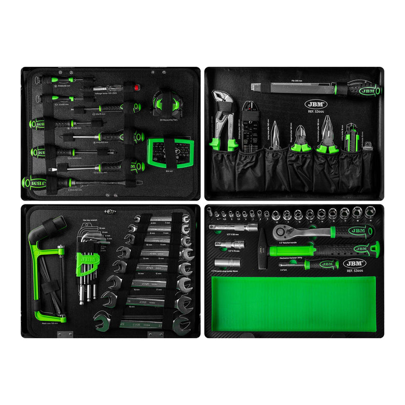 JBM (53444) 109-Piece Aluminium Case and 1/4" and 1/2" Zinc-Plated Tools