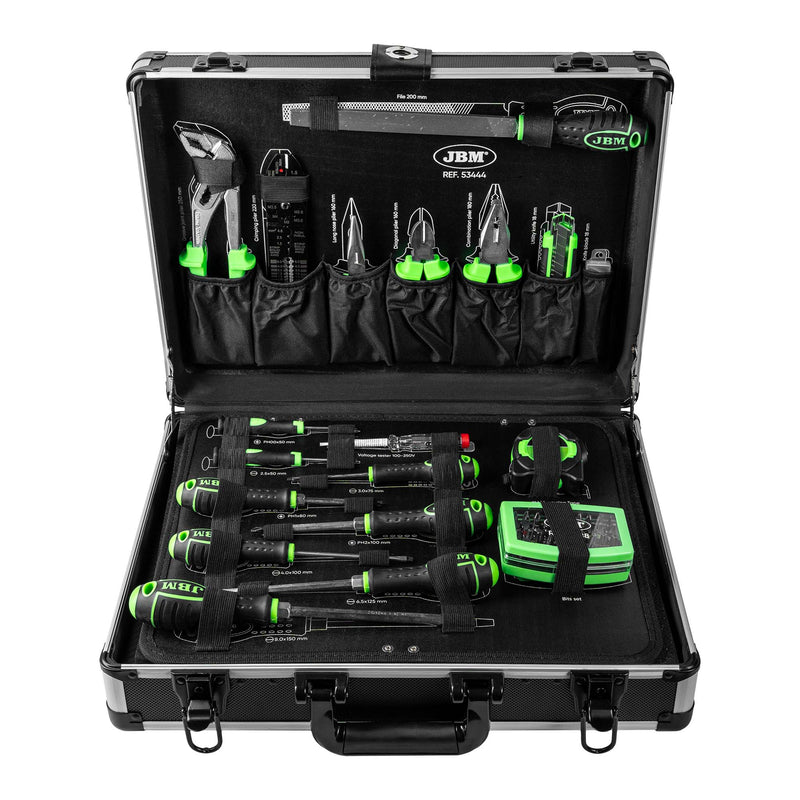 JBM (53444) 109-Piece Aluminium Case and 1/4" and 1/2" Zinc-Plated Tools
