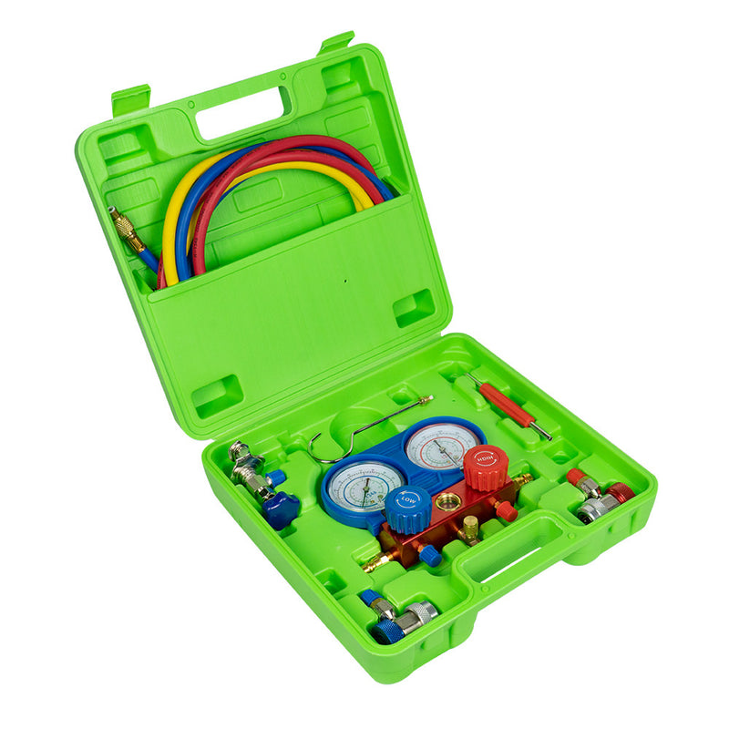 Juego de manómetros de diagnóstico de aire acondicionado JBM (53456) - Compatible con R134a