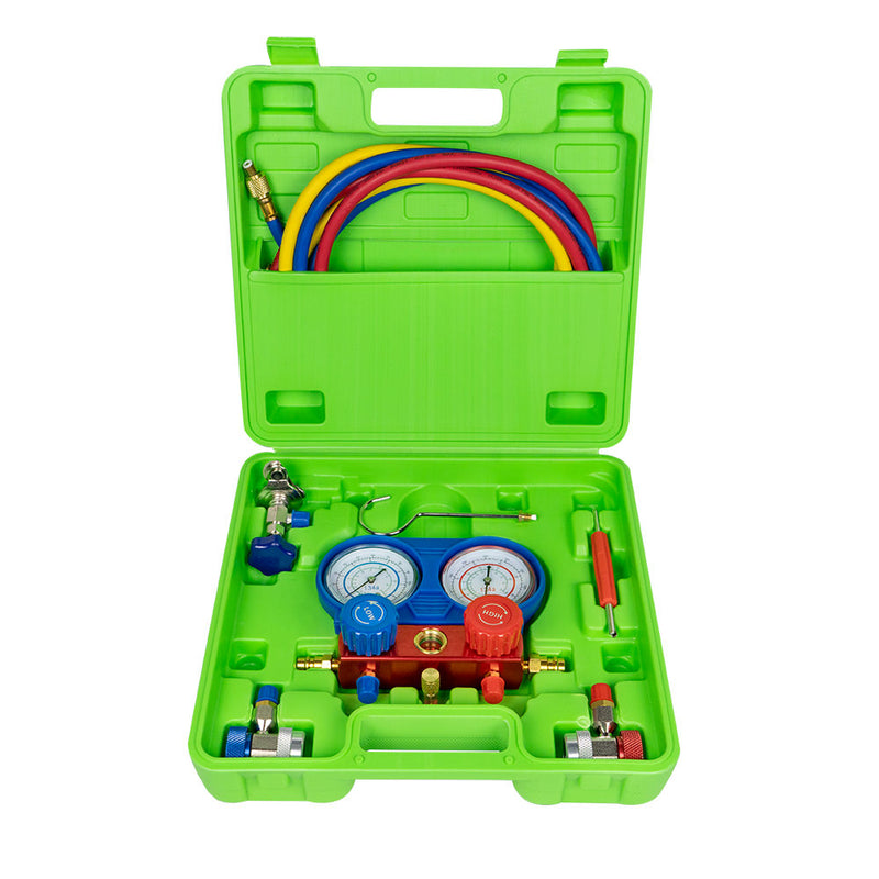 Juego de manómetros de diagnóstico de aire acondicionado JBM (53456) - Compatible con R134a