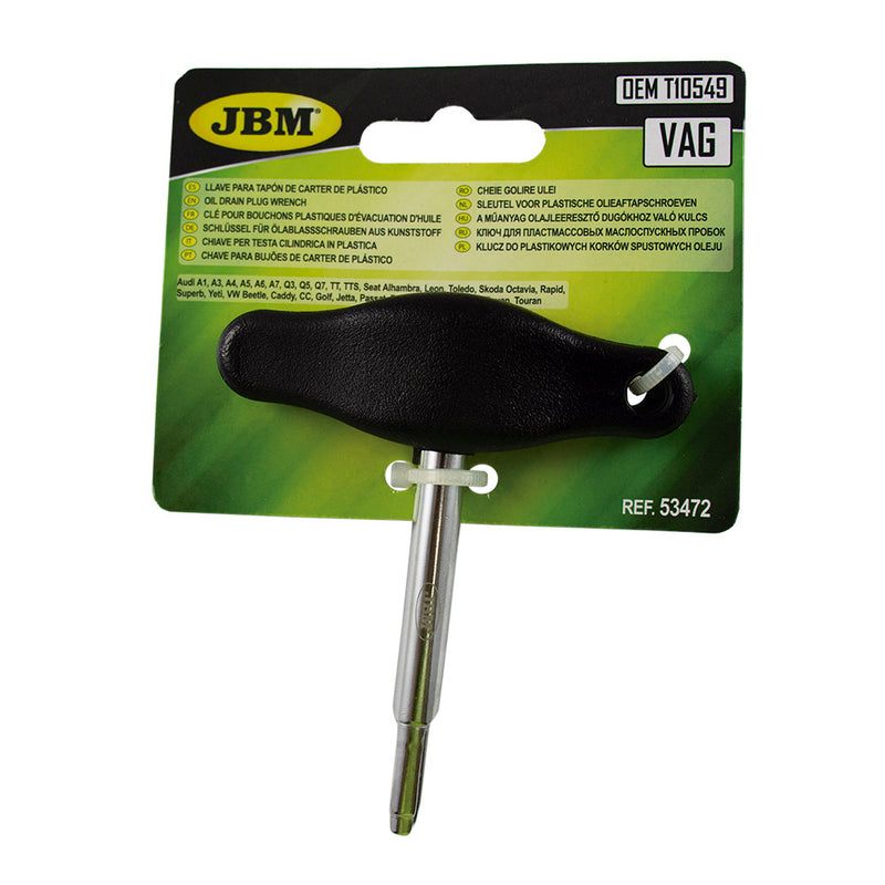 Llave para tapón de drenaje de aceite de plástico JBM (53472) (VAG)