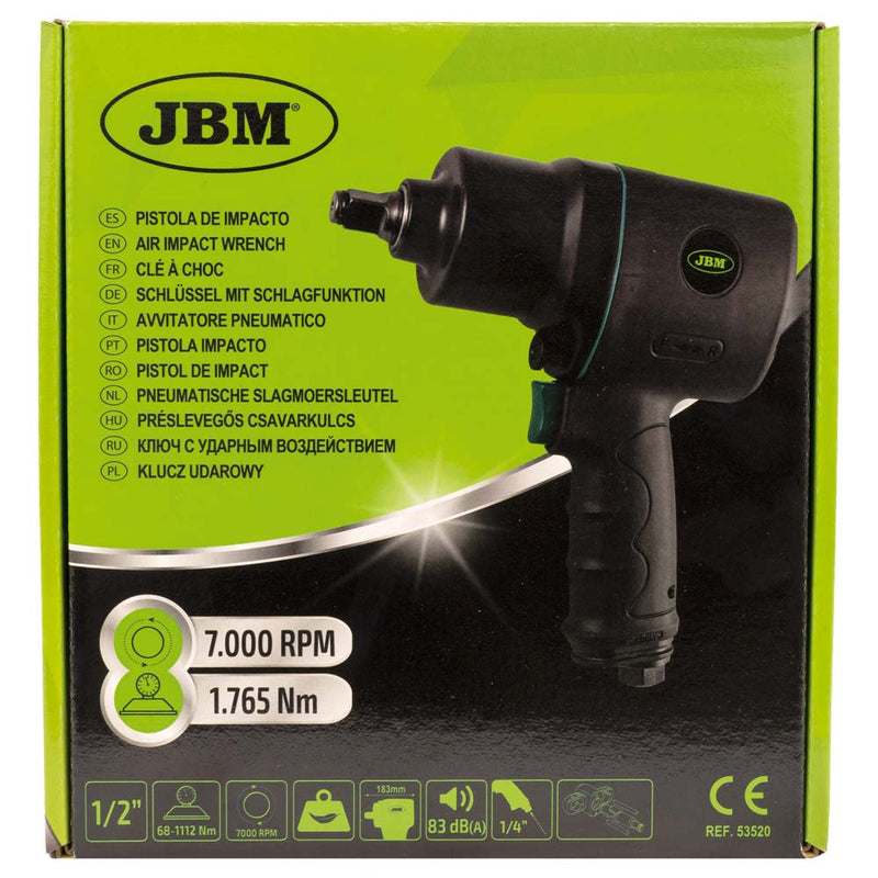 Llave de impacto neumática JBM (53520) de 1/2" y 1756 nm
