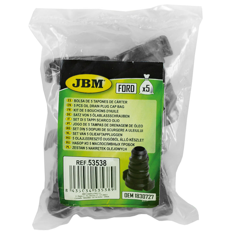 JBM (53538) Bolsa de 5 tapones de drenaje de aceite (Ford)