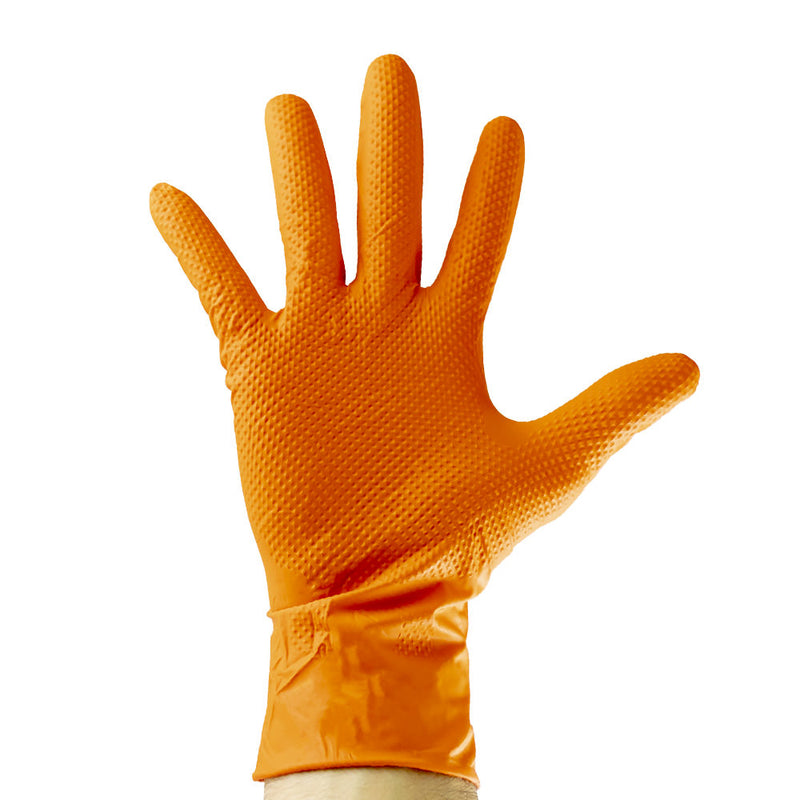 JBM (53552) Guantes de nitrilo naranja 7.0mil talla L (100 unidades)