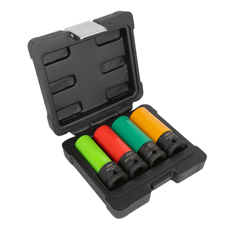 JBM (53587) 4 Pieces 1/2" Drive Alloy Wheel Impact Socket Set