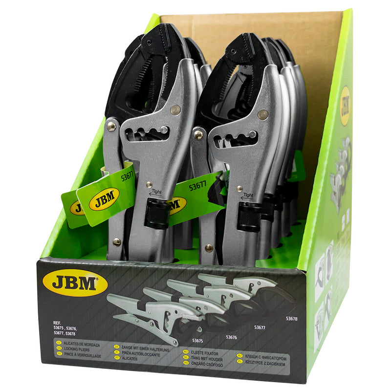 Alicate de pressão com mandíbula curva JBM (53677) e almofada giratória