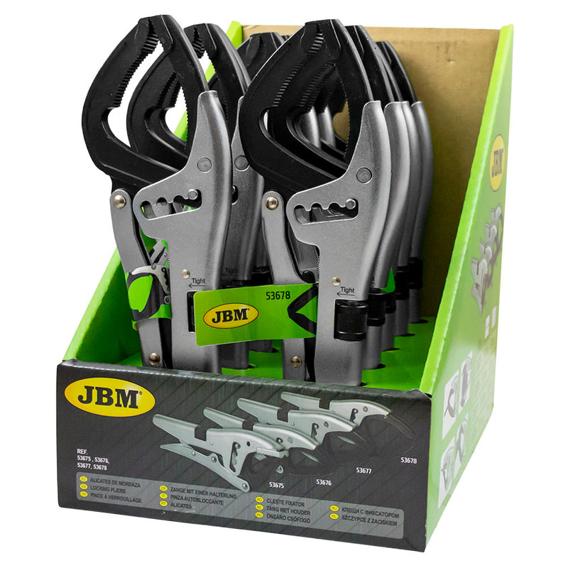 Alicate de bloqueio com mandíbula curva longa JBM (53678)