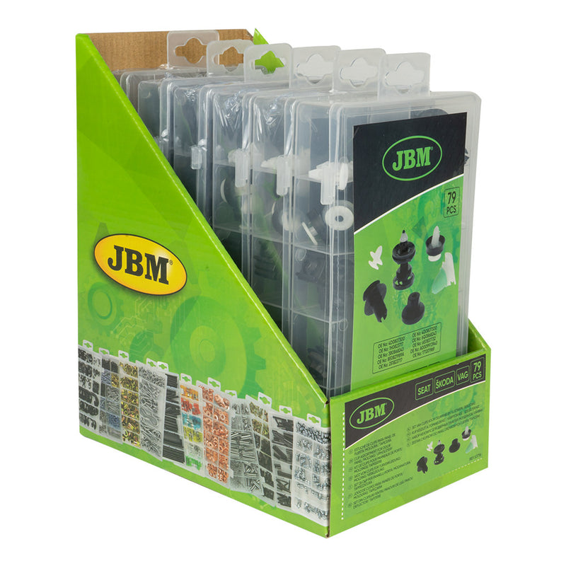 JBM (53716) Surtido de clips para paneles de puertas, molduras y tapicería para Vag/Seat/Skoda (79 piezas)