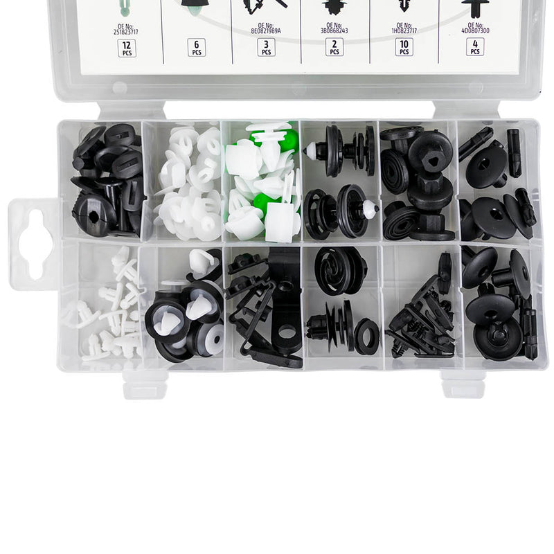 JBM (53716) Surtido de clips para paneles de puertas, molduras y tapicería para Vag/Seat/Skoda (79 piezas)