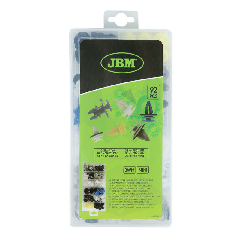 JBM (53719) Conjunto de 92 Presilhas para Painel/Moldura de Porta BMW/Mini