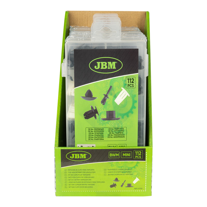JBM (53720) Conjunto de Presilhas para Estofos BMW/Mini - 112 peças