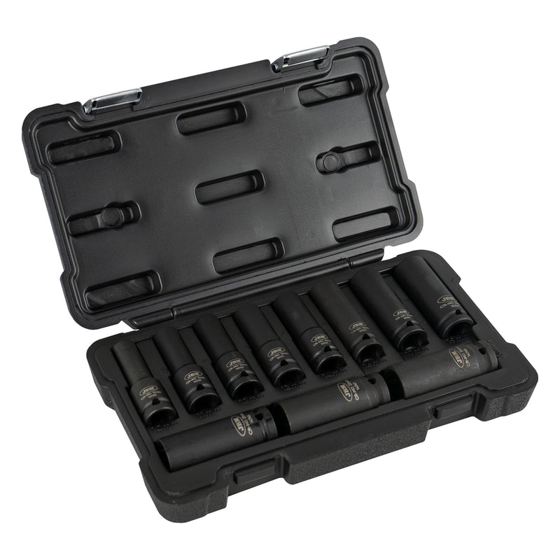 JBM (53744) Jogo de Chaves de Caixa de Impacto de 11 Peças com 12 Pontas e Encaixe de 1/2"