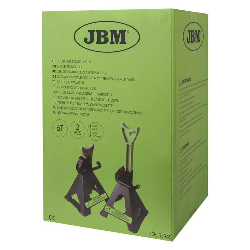JBM (53845) Juego de 2 soportes de eje de 6 t