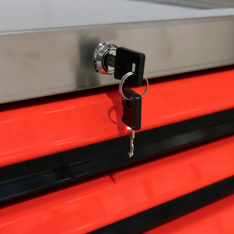 Carro portaherramientas JBM (53870) de 7 cajones XL - Rojo - Vacío