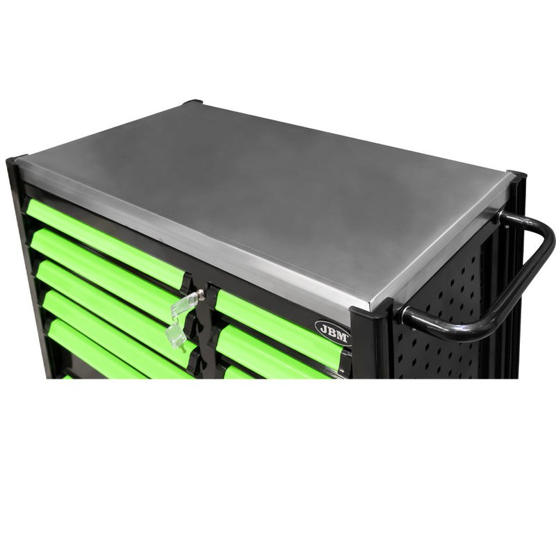 JBM (53939) 12 Drawer Tool Trolley - Green - Tools Included