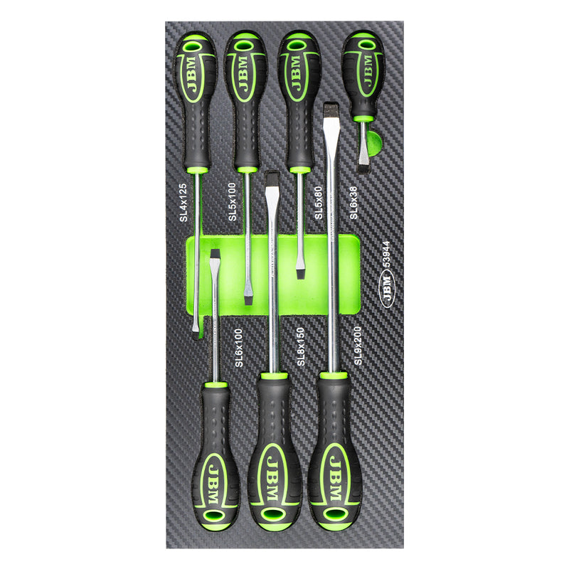 JBM (SERIE410) Promo Set Of 7 Phillips Screwdrivers Eva Tray - Carbon Finish + 53944