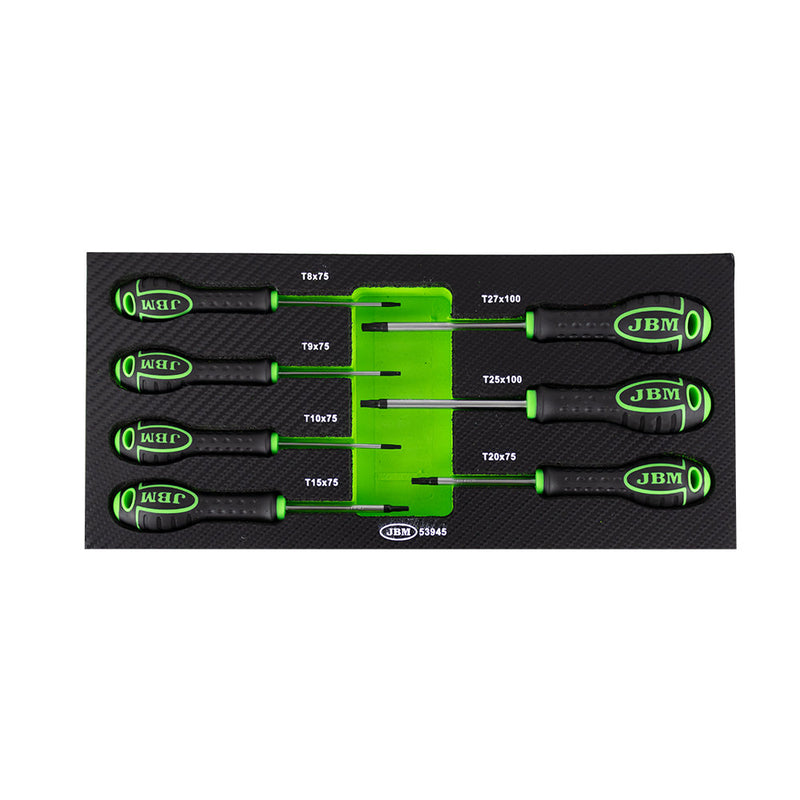 JBM (53945) Set Of 7 Torx Screwdrivers Eva Tray - Carbon Finish