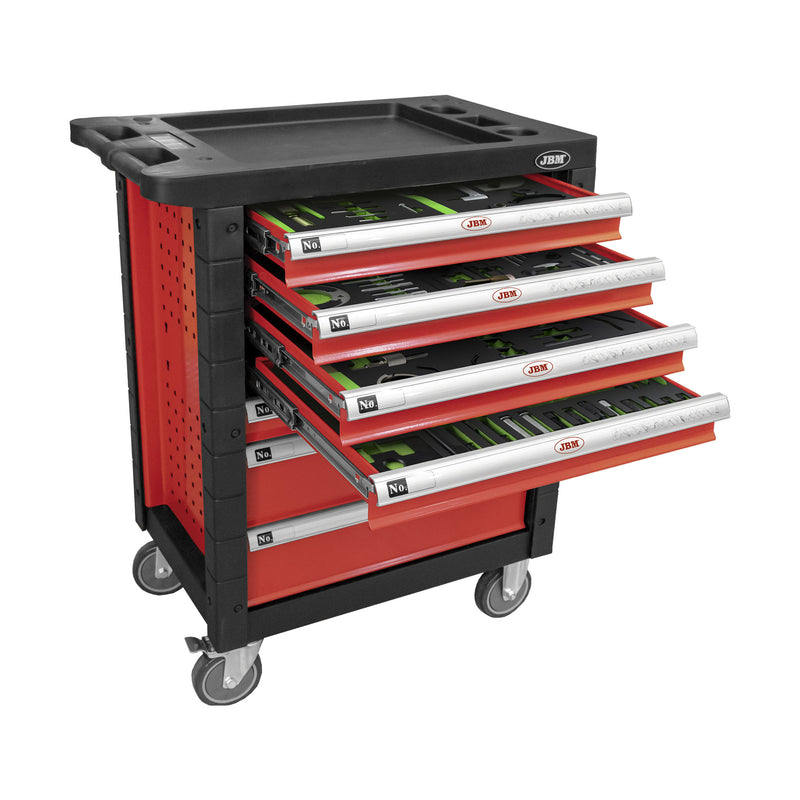 JBM (53952) 7 Drawer Tool Trolley - Red - Timing Tool Set Included