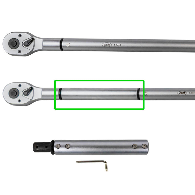 Llave dinamométrica extensible JBM (53972) de 3/4", 100–1210 mm