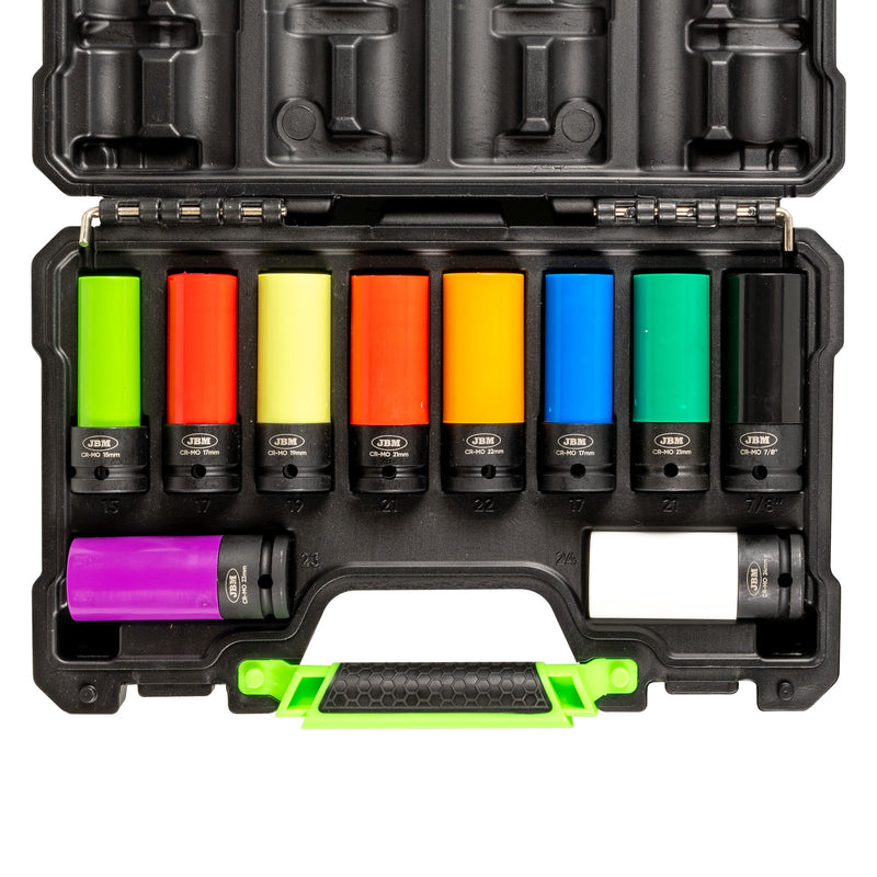 JBM (53988) Jogo de 10 Soquetes de Impacto de 1/2"