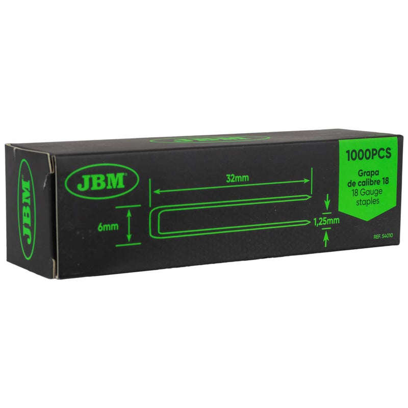 JBM (54010) 18 Ga Narrow Crown Staple Set 32x6mm (1000pcs)