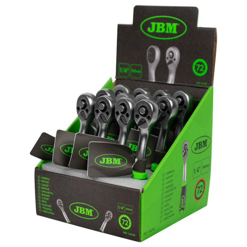 JBM (54018) Carraca de 1/4" con cabeza de 72 dientes 145 mm - Galvanizada