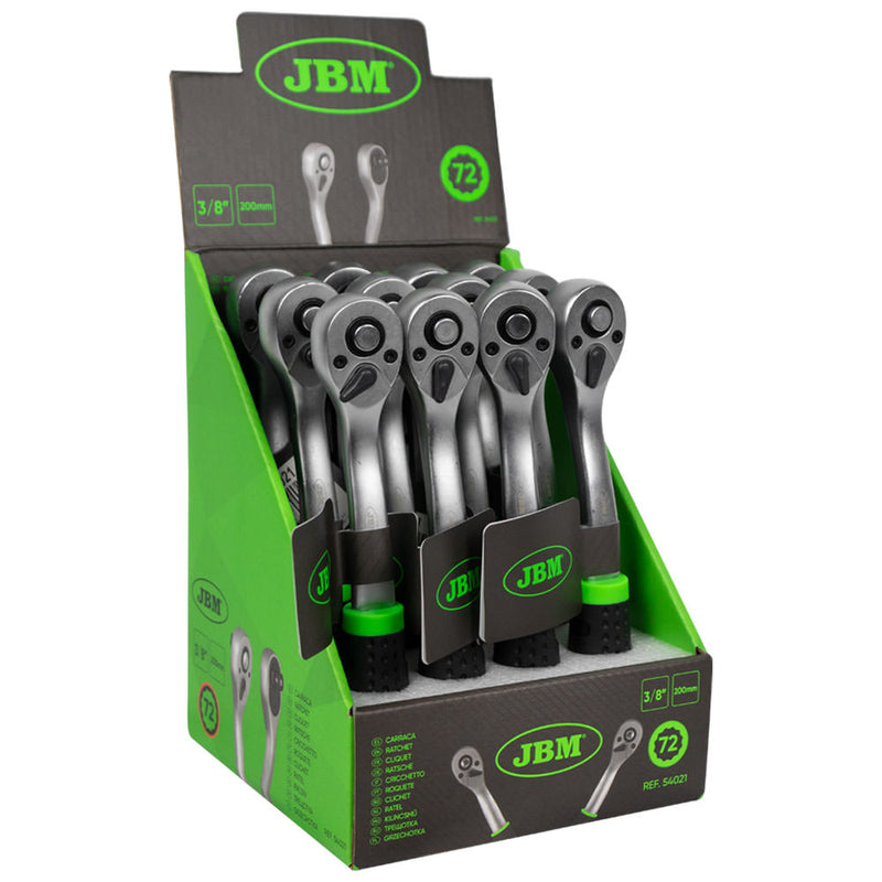 JBM (54021) 3/8" Ratchet with 72-Tooth Head 200mm - Zinc-Plated