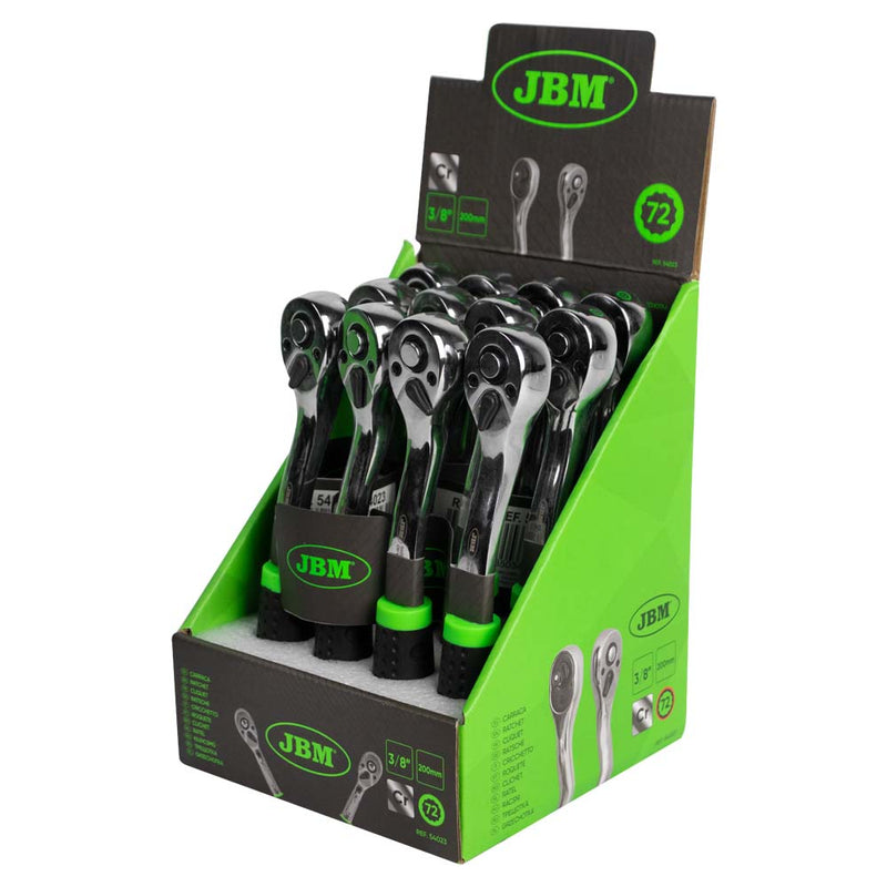 JBM (54023) 3/8" Ratchet with 72-Tooth Head 200mm - Chrome-Plated