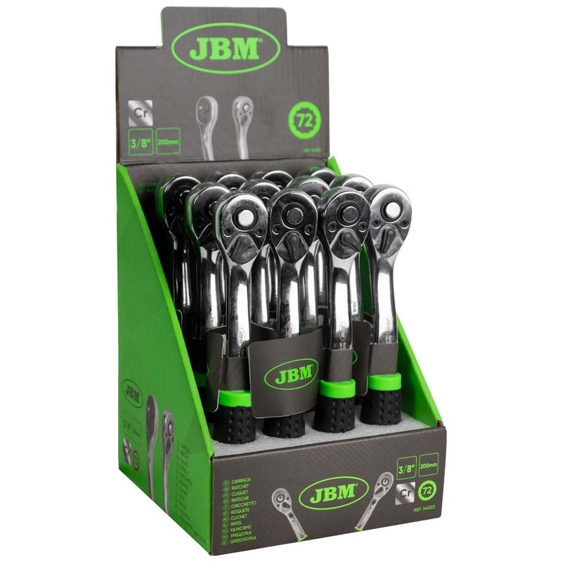 JBM (54023) 3/8" Ratchet with 72-Tooth Head 200mm - Chrome-Plated