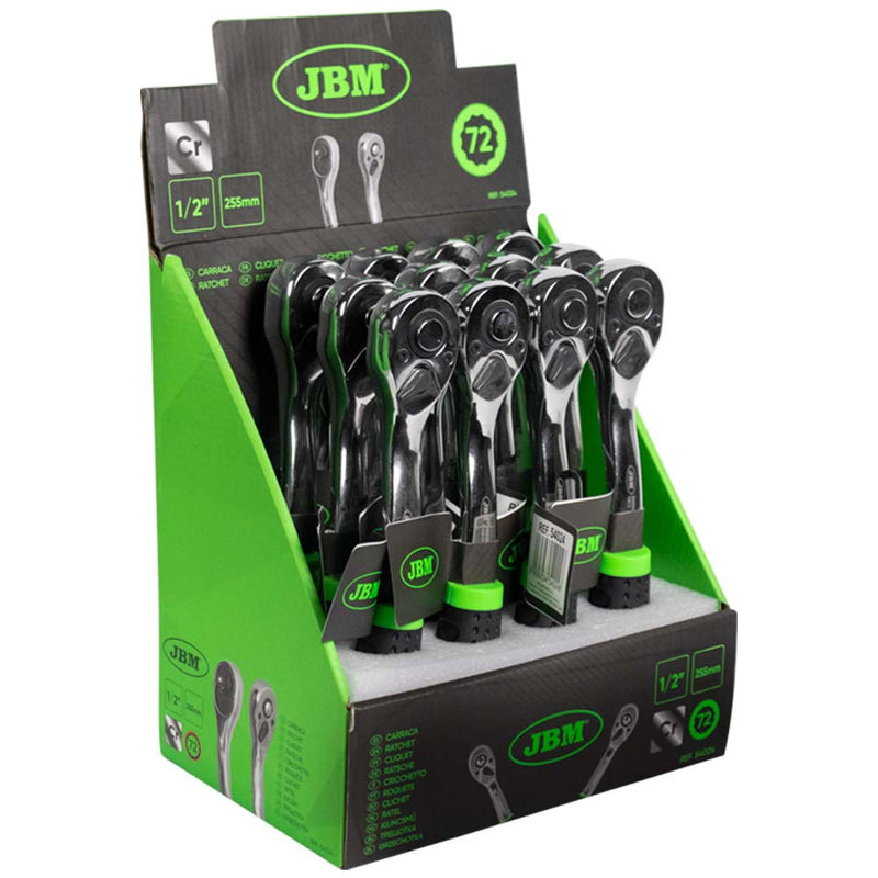 JBM (54024) 1/2" Ratchet With 72-Tooth Head 255mm - Chrome-Plated