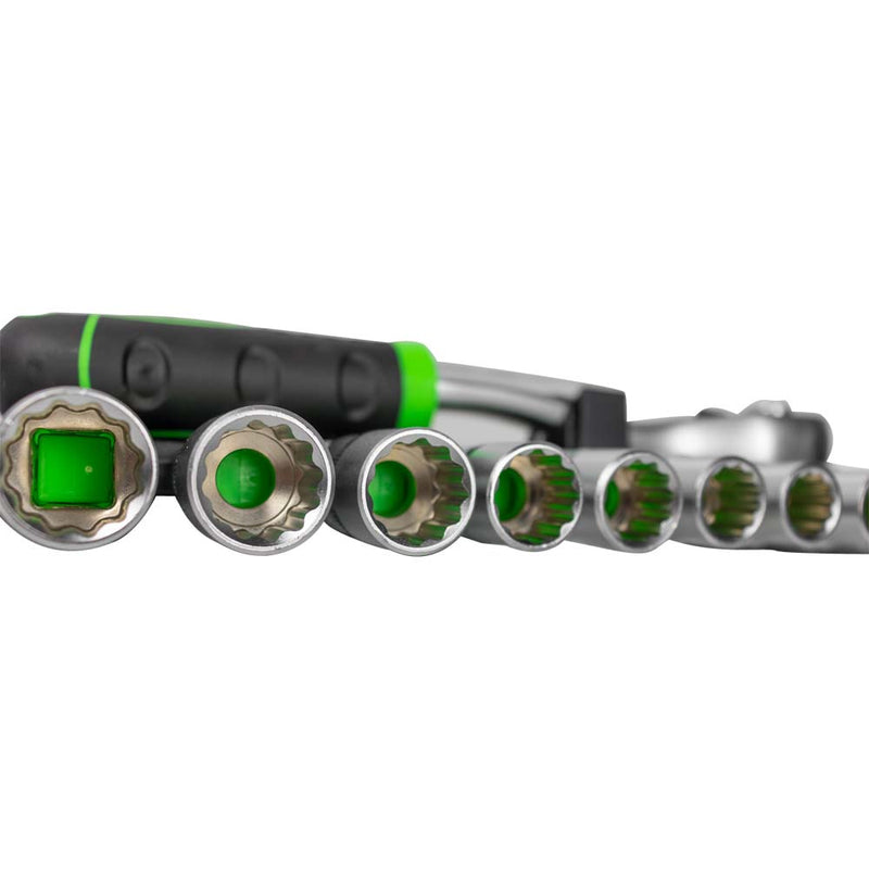 Roquete JBM (54029) de 1/2" com cabeça de 72 dentes, 255 mm e tomadas de 12 pontas