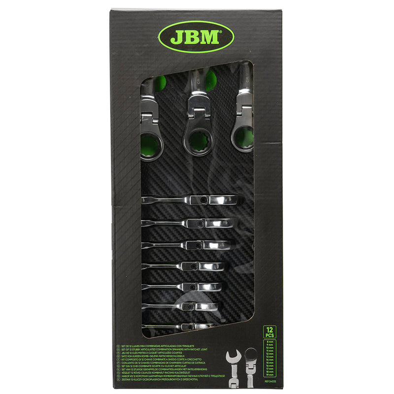 JBM (54032) Module Of 12 Mini Combination Spanners With Ratchet Joint