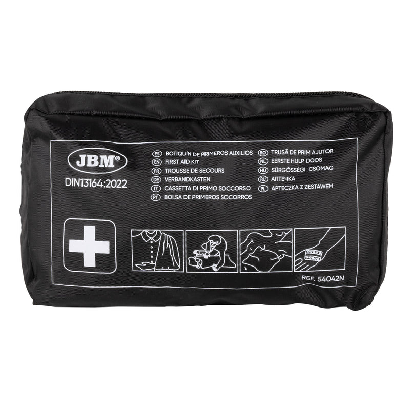 JBM (54042N) Botiquín de primeros auxilios DIN13164:2022 - Negro