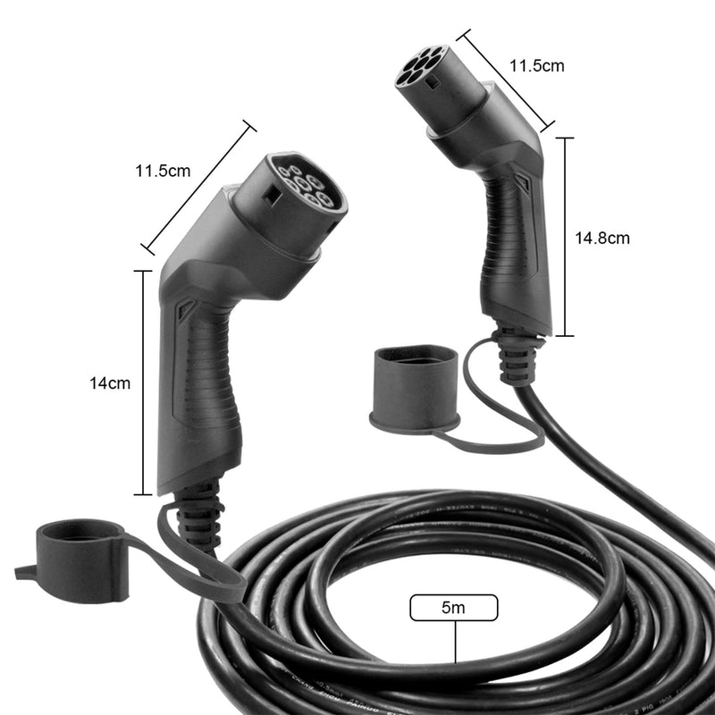 Cable de carga para coche eléctrico JBM (54058), 22 kW, 32 A, tipo 2 a tipo 2 (trifásico)