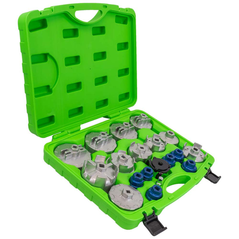JBM (54068) Juego de 19 llaves de vaso de aluminio para filtros de aceite