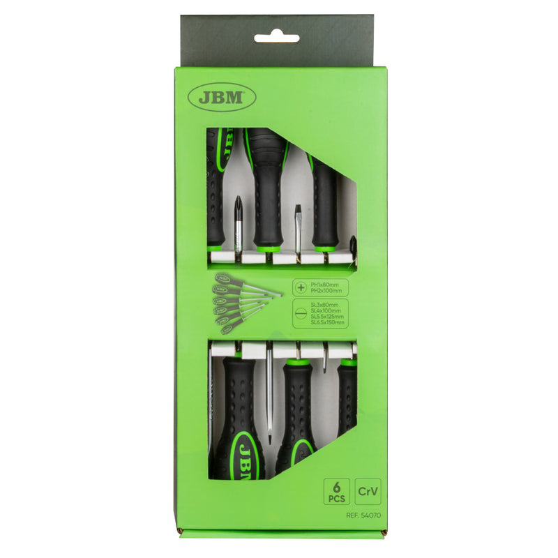JBM (54070) 6 Pieces Screwdriver Set (2 Philips + 4 Flat)