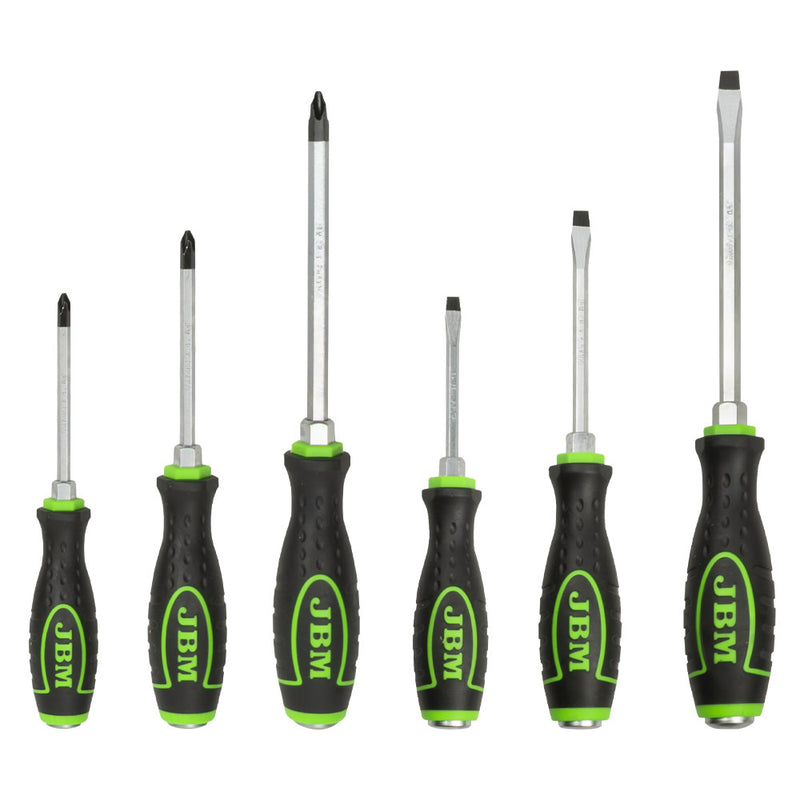 JBM (54071) 6 Pieces Go-Through Screwdriver Set (3 Philips + 3 Flat)