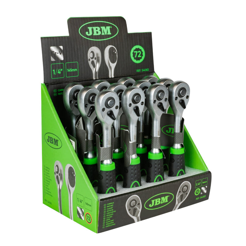 JBM (54083) 1/4" Straight Ratchet with 72-Tooth Head 145mm