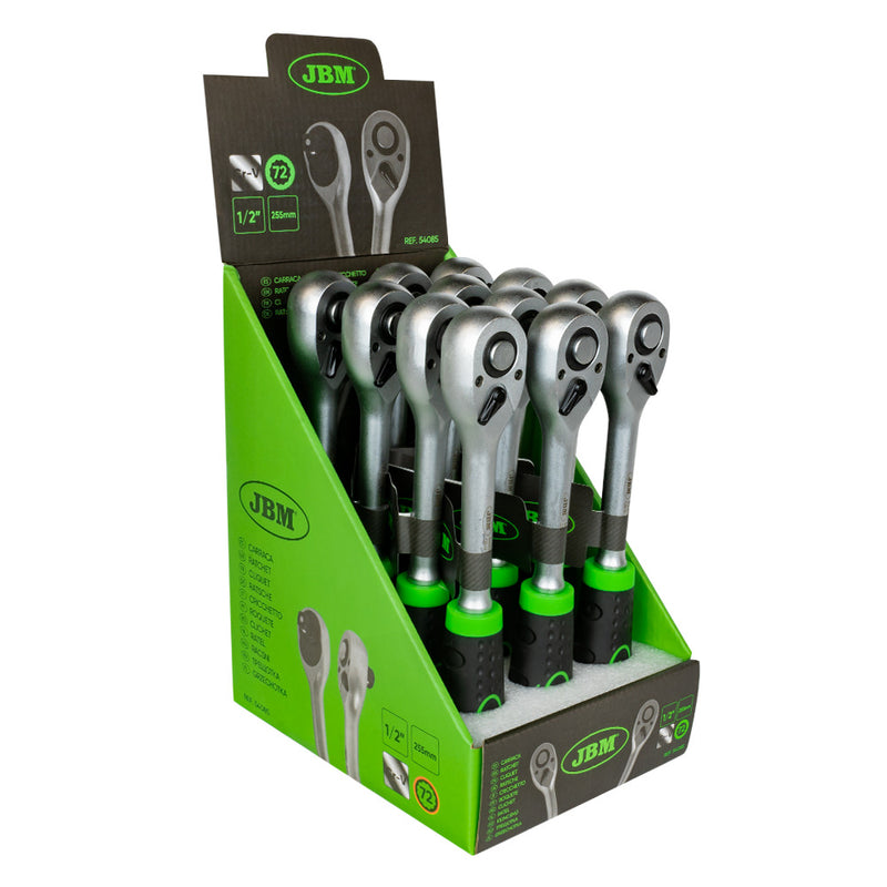 JBM (54085) 1/2" Straight Ratchet With 72-Tooth Head 255mm